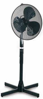 Ventilátory FS 43 Stojanový ventilátor CZ Průměr 40 cm 3 rychlosti otočná hlava sklopný a nastavitelný úhel kmitání nastavitelná výška