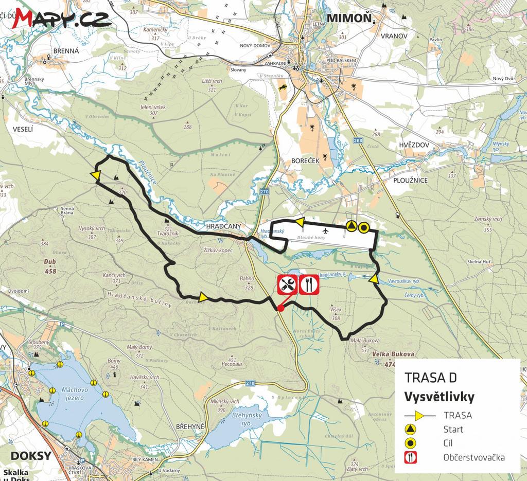 PLÁN TRATI - FITNESS JÍZDA D + JUNIOR TROPHY MARATON 23 km NEBUĎTE ČUŇATA A NEODHAZUJTE ODPADKY MIMO VYZNAČENÉ ZÓNY!
