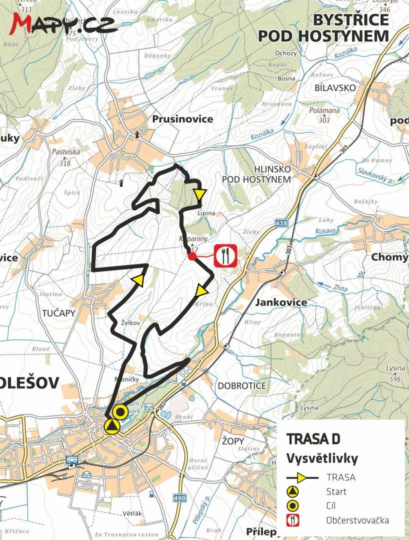 PLÁN TRATI FITNESS JÍZDA (D) + JUNIOR TROPHY MARATHON - 16 km NEBUĎTE ČUŇATA A NEODHAZUJTE ODPADKY MIMO VYZNAČENÉ ZÓNY!