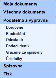 Nemůže předávat UJ do spisovny. Nemá možnost generovat statistiku časových razítek. Práva na objekty ze skupin, pro které není uživatel podatelnou, se řídí dle práv referenta. 6.1.