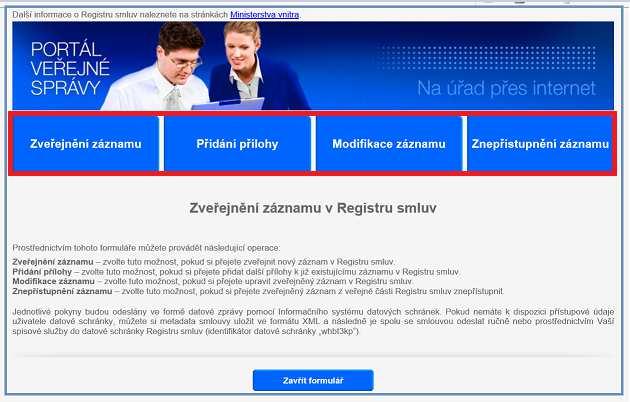 4.5.1.9. Evidence vypravení datovou zprávou komunikace s Registrem smluv Prostřednictvím aplikace e-spis Lite lze odesílat metadata a uzavřenou smlouvu přímo do Registru smluv.