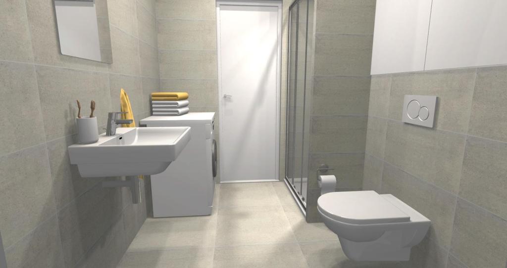09 _ návrh riešenia kúpeľní v štandardnom vybavení výška obkladu v kúpeľni _ 2 100 mm výška obkladu WC _ 1 200 mm