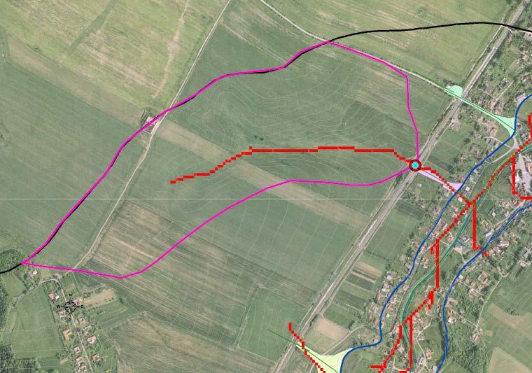 jako kritická z hlediska poškození objektů v zastavěné části obce ukázala velikost přispívající plochy nad 0.3 km 2.