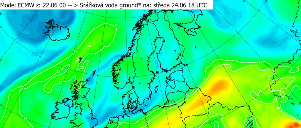 ukazuje setrvání východní cyklonální situace a rozdíly mezi předpovědí a skutečností jsou zejména v jižní polovině evropského kontinentu zanedbatelné.