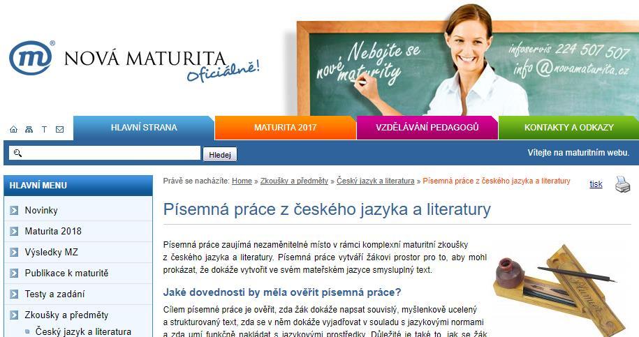 Maturitní zkouška z ČJL je