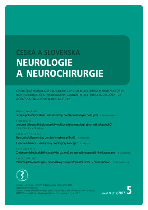 Česká a slovenská neurologie a neurochirurgie www.csnn.
