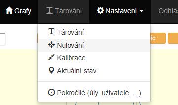 Do textového pole pod tlačítkem si můžete napsat poznámku. Do grafu je při každém nulování vložena červená svislá čára s Vámi zapsanou poznámkou. 7.