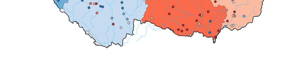 Horní Labe 51 7 26 14 2 0 Horní Vltava 11 11 6 11 17 44 Dolní Vltava 0 0 29 43 14 14 Berounka 0 11 11 22 6 50 Labe 11 11 29 25 21 3