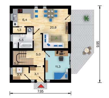 119,4 m 2 užitková plocha přízemí 62,0 m