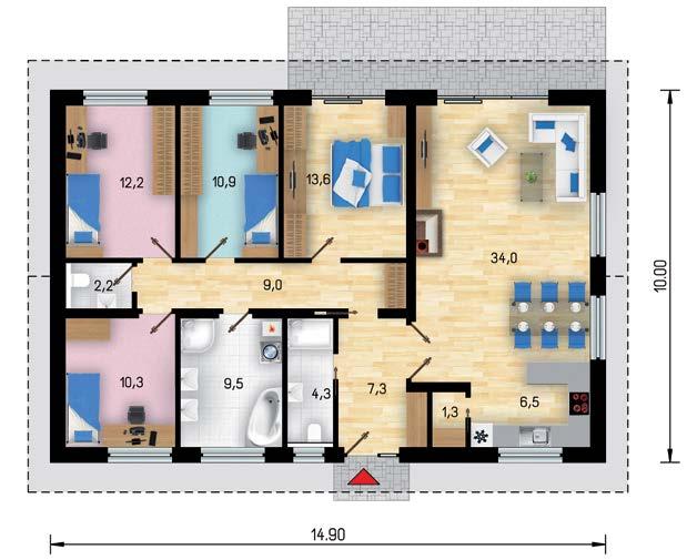 užitková plocha 121,1 m 2 dispozice