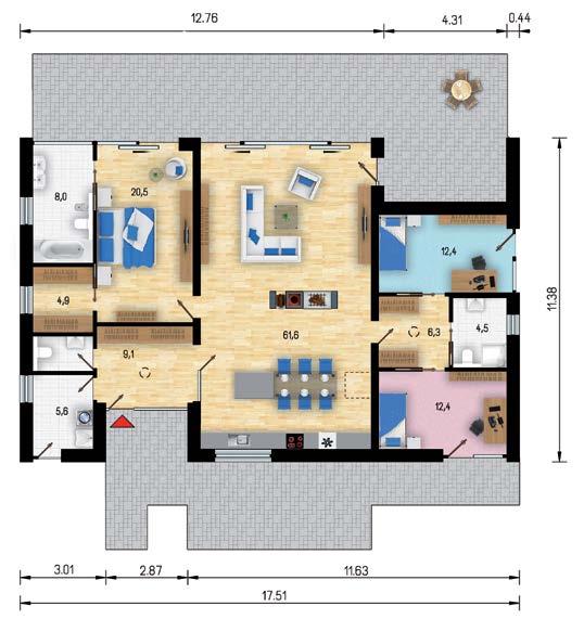 užitková plocha 147,9 m 2 dispozice 4+1 zastavěná