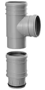 bezpečný spoj "po vodě",výřez stoupačky max.265mm,osa ležatého potrubí min.
