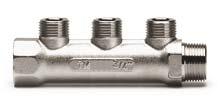 ROZDĚLOVAČE STRANA 181 Y54110 Y54113 Rozdělovač poniklovaný tělo 3/4", vývody 1/2" výrobce: EUROTIS Itálie Y54110 2 cestný Y54113 3 cestný 302,00 405,80 TM1883 2cestný 3cestný
