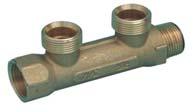 vývody 3/4"x18EK (euroconus) výrobce: TIEMME Itálie Rozdělovač z mosazi CW617N tělo 1", vývody 3/4"x18EK (euroconus) výrobce: TIEMME Itálie Rozdělovač MAXIMA s uzavíracími ventily