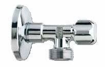 rohový ventil bez matky 1/2"x3/4" s růžicí z nerez oceli