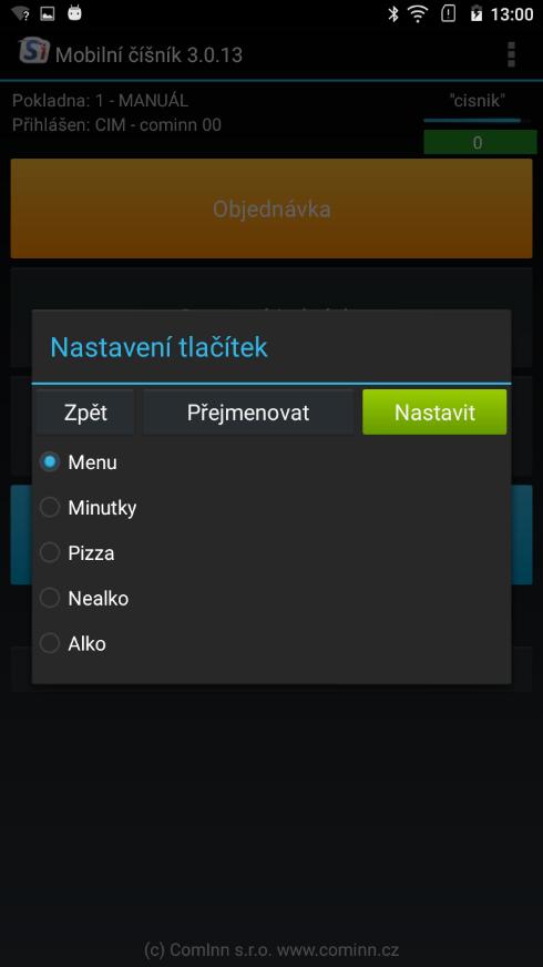 Zvuky, vibrace je vhodné mít zapnuty lépe se kontroluje, zda kliknutí se skutečně provedlo jak zvukem, tak i vibracemi Doporučujeme přidržení top nabídek znamená to, že po kliknutí na přímé PLU
