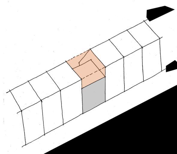 10 řez - ovlivnění hřebene střechy obr. 11 půdorys - ovlivnění hřebene střechy obr. 12 řez druhotné nástavby II. 2.
