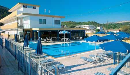 RHODOS 22 Faliraki 23 FALIRAKI BAY *** Příjemný hotel s rodinnou atmosférou leží v klidné části letoviska Faliraki.