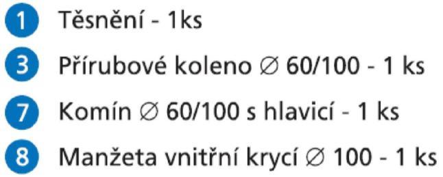 : pro instalatérské a stavební firmy dp danex-plast : cena pro konečného spotřebitele Odkouření Ø 60/100 - koncentrické horizontální Horizontální koncentrického sada odkouření Ø 60/100 Obsah sady : 3.