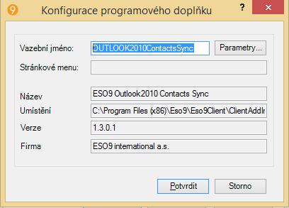 Nastavení V dplňku klienta je mžné nastavit chvání dplňku při exprtu kntaktů: Vymazat celu slžku kntaktů před synchrnizací (rychlejší): pkud je tat mžnst pvlena (je zaškrtnut), djde při synchrnizaci