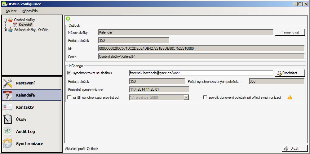 3.2 Kalendáře Tlačítko Kalendáře změní záložky navigační lišty, kdy dochází k zobrazení složek aplikace MS Outlook se zvýrazněnými kalendáři (viz Obrázek 15).