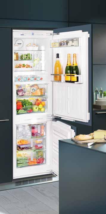 Zabudovateľné kombinované chladničky s BioFresh Pre zaručenú dlhodobú sviežosť ponúkajú spotrebiče NoFrost od Liebherr chladiaci výkon v