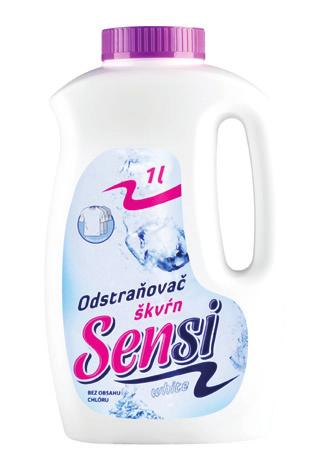 Pranie a ošetrovanie bielizne šetrný k bielizni, nemilosrdný k škvrnám SENSI 1 l Odstraňovač škvŕn White Špeciálny tekutý odstraňovač škvŕn a silných nečistôt na biele textílie.