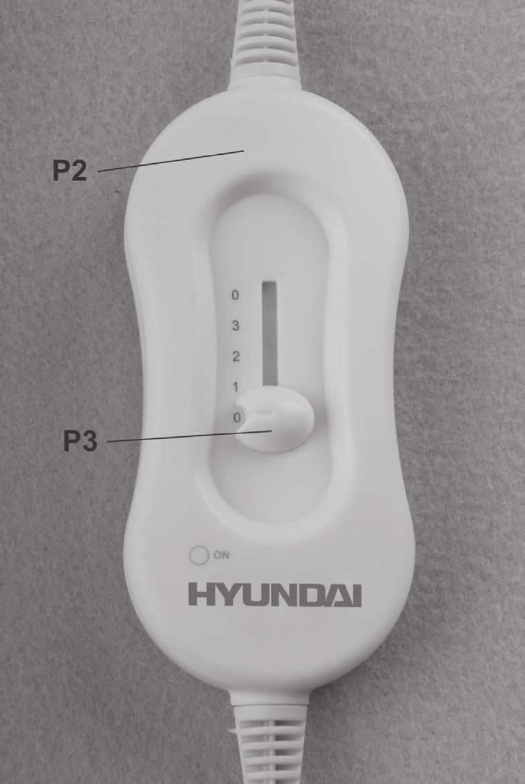 CONTROLS DESCRIPTION P1 P2 P3 Electric blanket Remote control Function switch 0 off 1 low temperature 2 medium temperature 3 high temperature Instruction for use Every product has passed strict tests