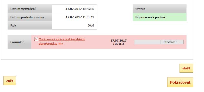 P dplnění/pravení je mžné pět frmulář nahrát d systému.