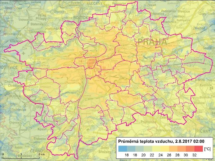 Rovněž byla hodnocena epozice zranitelné populace (děti mladší 14 let a senioři starší 65 let) vůči teplotním etrémům, v návaznosti na zpracované simulace prostorového rozložení