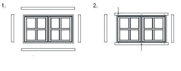 4.11. Okna: Okna se instalují stejným způsobem jako dveře: Položte si okenní rám a čtyři