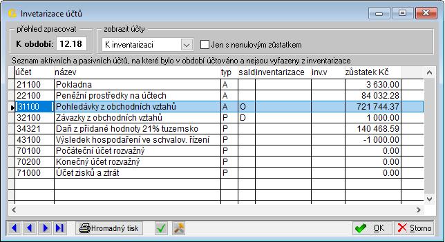 Grand 28.400 změny v průběhu roku 4 VERZE 28.100 4.1 Inventarizace účtů Podvojné účetnictví Smyslem inventarizace je ověřit a doložit správnost zůstatku na rozvahovém účtu.