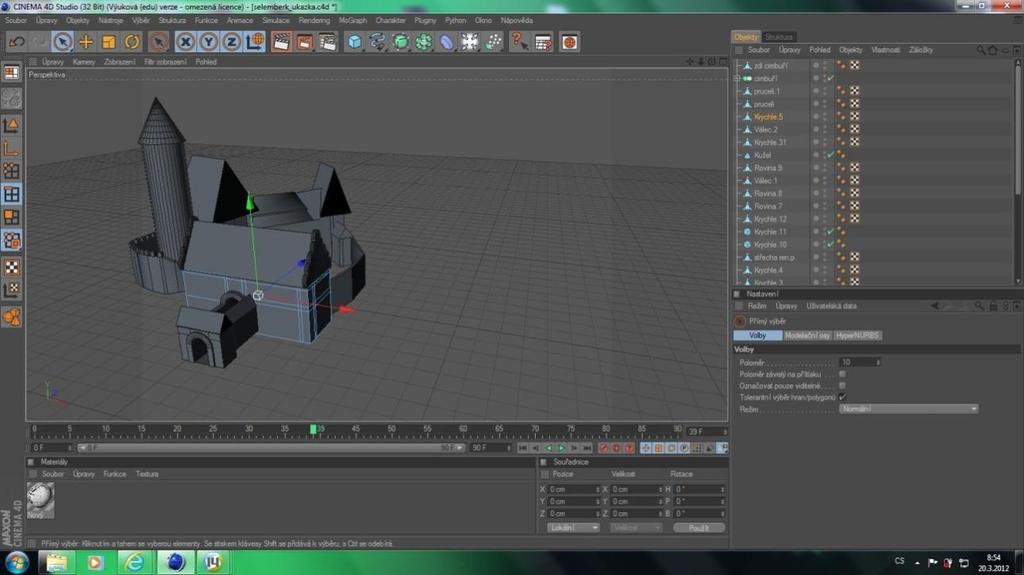 3.5. Postup modelování exteriéru hradu Na úplném začátku modelování jsem potřebovala nějakou referenci, podle níž bych se orientovala při modelování.