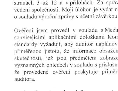 ZPRÁVA AUDITORA O