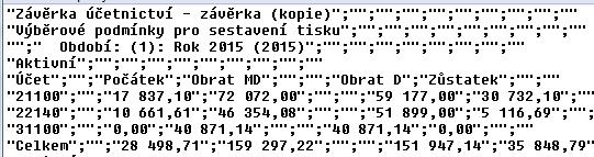 : toto nastavení bylo otestováno pro výstup ze sestavy systému ABRA G3 Závěrka účetnictví - závěrka. 4.1.2 Nastavení pro systém Money S3 Oddělovačem sloupců je středník.