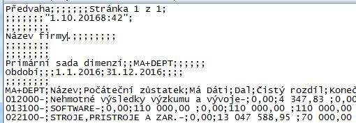 Z AX ale nebyl vytvořen přímý výstup do csv (ten je nepoužitelný), ale výstup