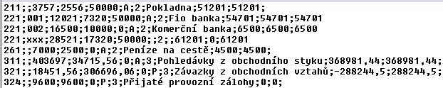 Pozn.: toto nastavení bylo otestováno pro MRP-K/S - Účetní deník / Výstupy / Předvaha / Do souboru - MS Excel.