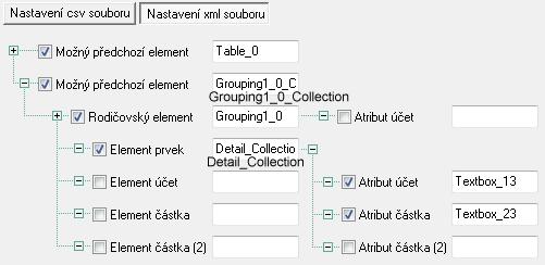 4.2.5 Verze XML souboru, kde je účet <Textbox_13> a částka < Textbox_23> podřízeným elementem nadřízeného elementu <Detail_Collection>, ale element < Detail_Collection > není přímým potomkem