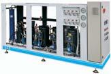 Rozvodná skříň Chlazení od 30,150 do 80,400 kw Mrazení od 14,460 do 38,560 kw CC-E Multicompressors Scroll Sdružená jednotka se spirálovými kompresory používající chladivo R-404A, R-134a nebo R407F