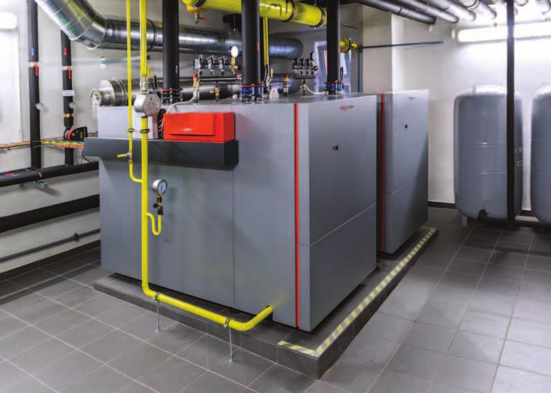 22/23 Dvojkotlové zariadenie Vitocrossal 200 do 622 kw Výhody na prvý pohľad Kompaktné teleso kotla s veľkým objemom