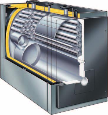 Nízkoteplotný olejový/plynový vykurovací kotol Vitoplex 300 405 až 2000 kw Rúrky Triplex majú oproti normálnym až 2,5-krát väčšiu výhrevnú plochu Trojťahový kotol s integrovaným nábehovým okruhom