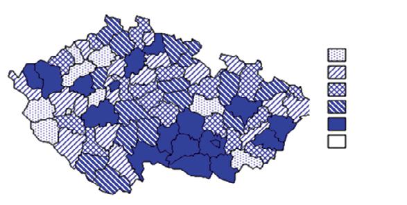 e17 Obrázek 1. Lymeská borrelióza, podle měsíce začátku onemocnění, Česká republika, rok 2009 a dlouhodobý průměr (sezónní index %) (www.szu.cz) Obrázek 2.