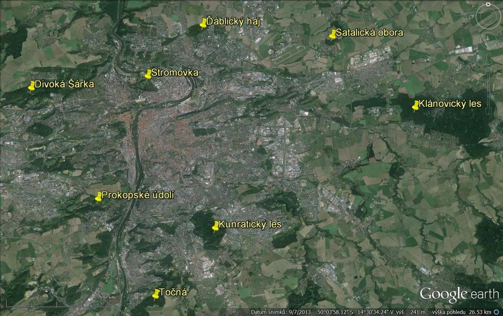 PRAHA - 8 localities on the periphery Parks,