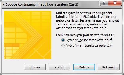 Do oblasti Řádky se umístilo automaticky pole nazvané Řádek, které seskupilo jednotlivé položky ze zdrojových řádků. Obdobně to platí pro pole Sloupec v oblasti Sloupce.