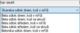 Doplňování dalších typů uličních vpustí je možné na uživatelské úrovni nebo na zakázku, viz. dále v této kapitole.