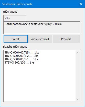 Typ a výšku mříže, typ a výšku koše je možné vybrat ze seznamu nebo vepsat do zadávacího okénka ručně.