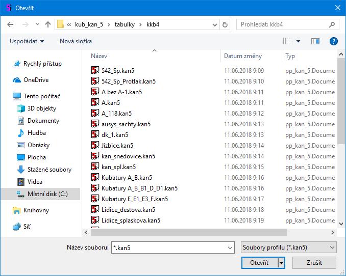 Hlavní menu programu je rozvinovací a obsahuje všechny příkazy k ovládání programu. Hlavní menu může být i trvale rozvinuté, (viz kapitola 13, parametry programu).