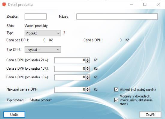 První sloupeček v tabulce zobrazuje tzv. viditelnost produktu. Pokud budete prodávat pouze některé produkty, je možné si ostatní odškrtnout, tj. nastavit jako neviditelné, aby nebyly vidět např.