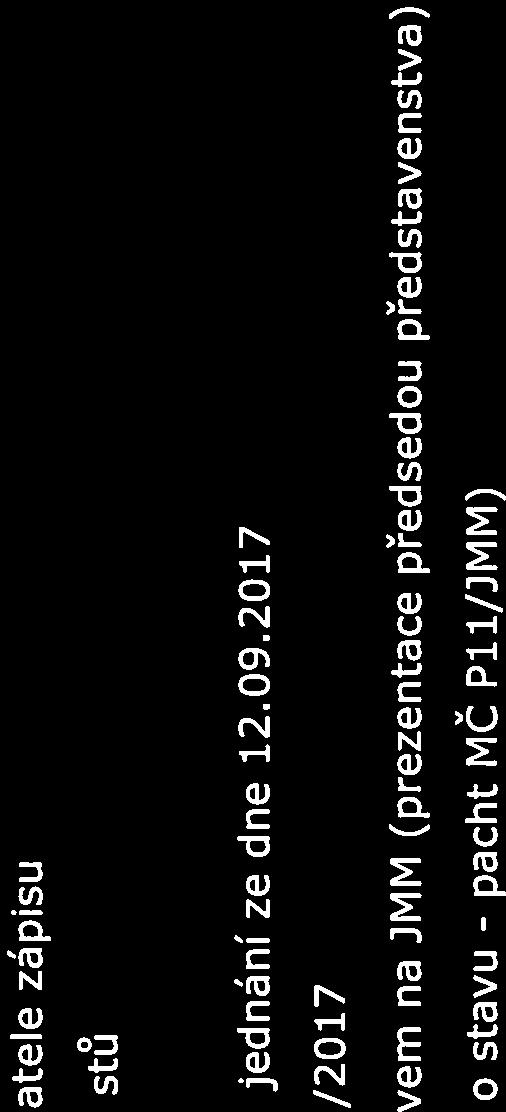 s. které se koná dne úterý 14. 11. 2017 od 16:00 hod v zasedací místnosti JMM, a.s. na adrese: Tererova ul.