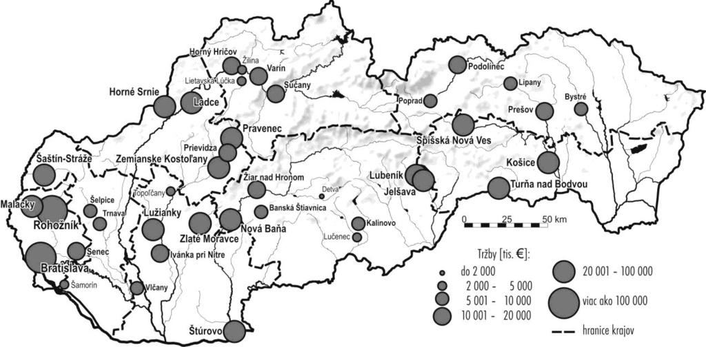 Mapa 7 Najväčší výrobcovia stavebných materiálov na Slovensku v roku 2011 Tabuľka 7 Najväčší výrobcovia stavebných materiálov na Slovensku v roku 2011 2011 2010 2011 / 2010 1. Holcim (Slovensko), a.s., Rohožník 105 604 104 568 1 2.